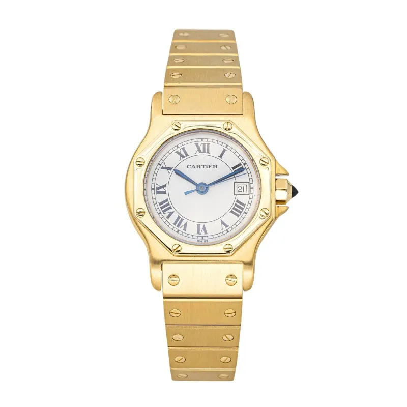 Cartier Santos - Montre octogonale en or jaune 18 carats made by 58 Facettes