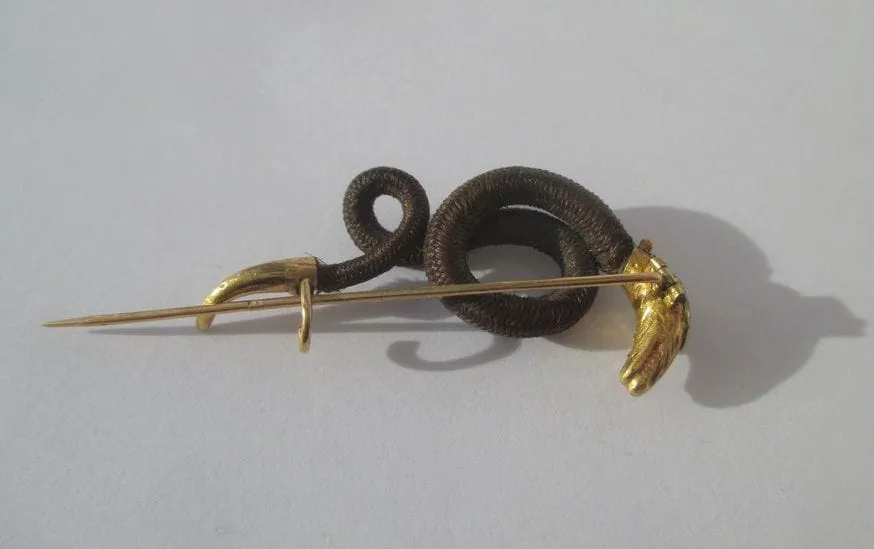 Broche Serpent Cheveux or rose , turquoise XIXe siècle sold by 58 Facettes product image thumbnail 5