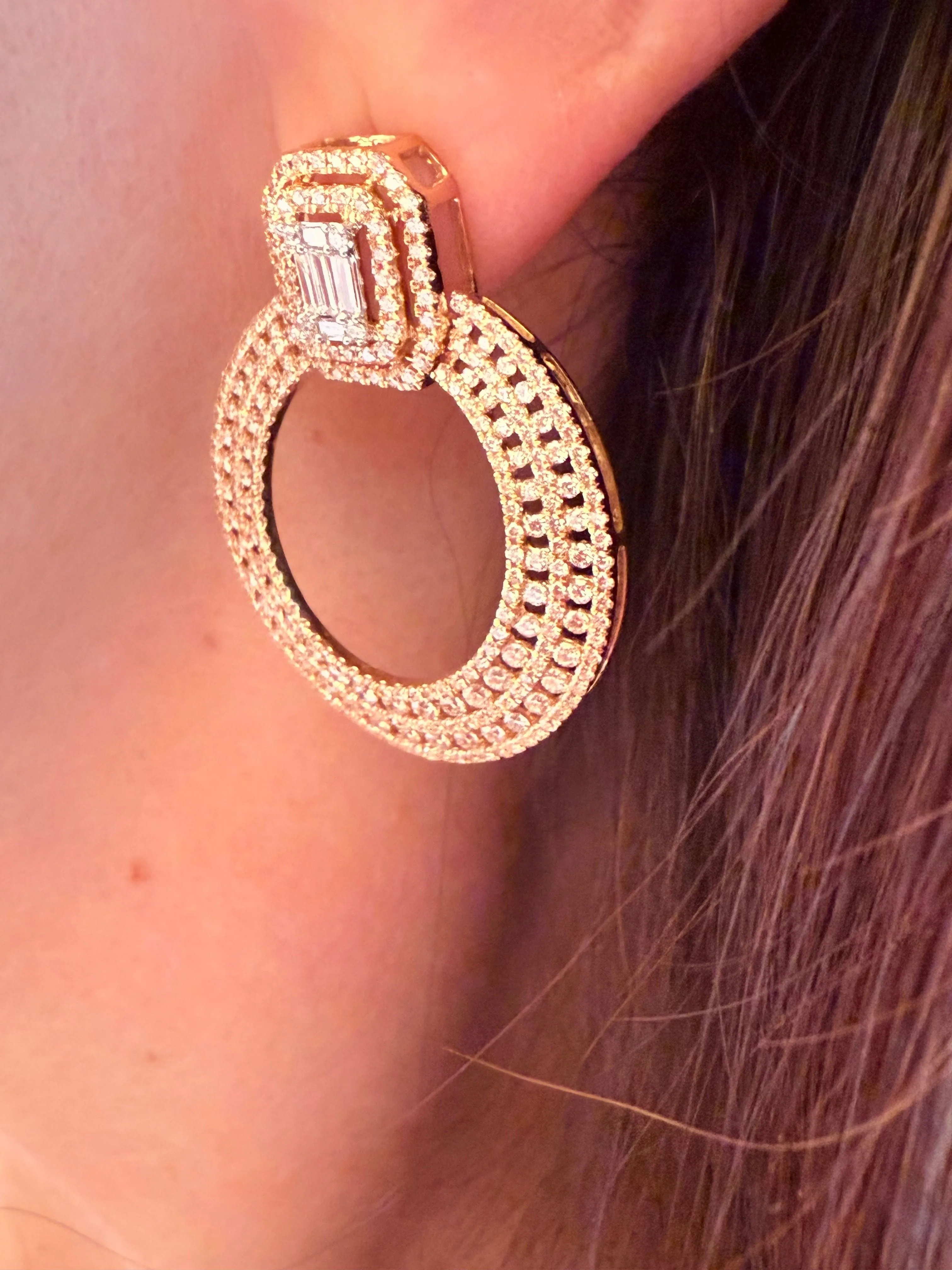 Boucles d'oreilles italiennes or rose, diamants sold by 58 Facettes product image thumbnail 2