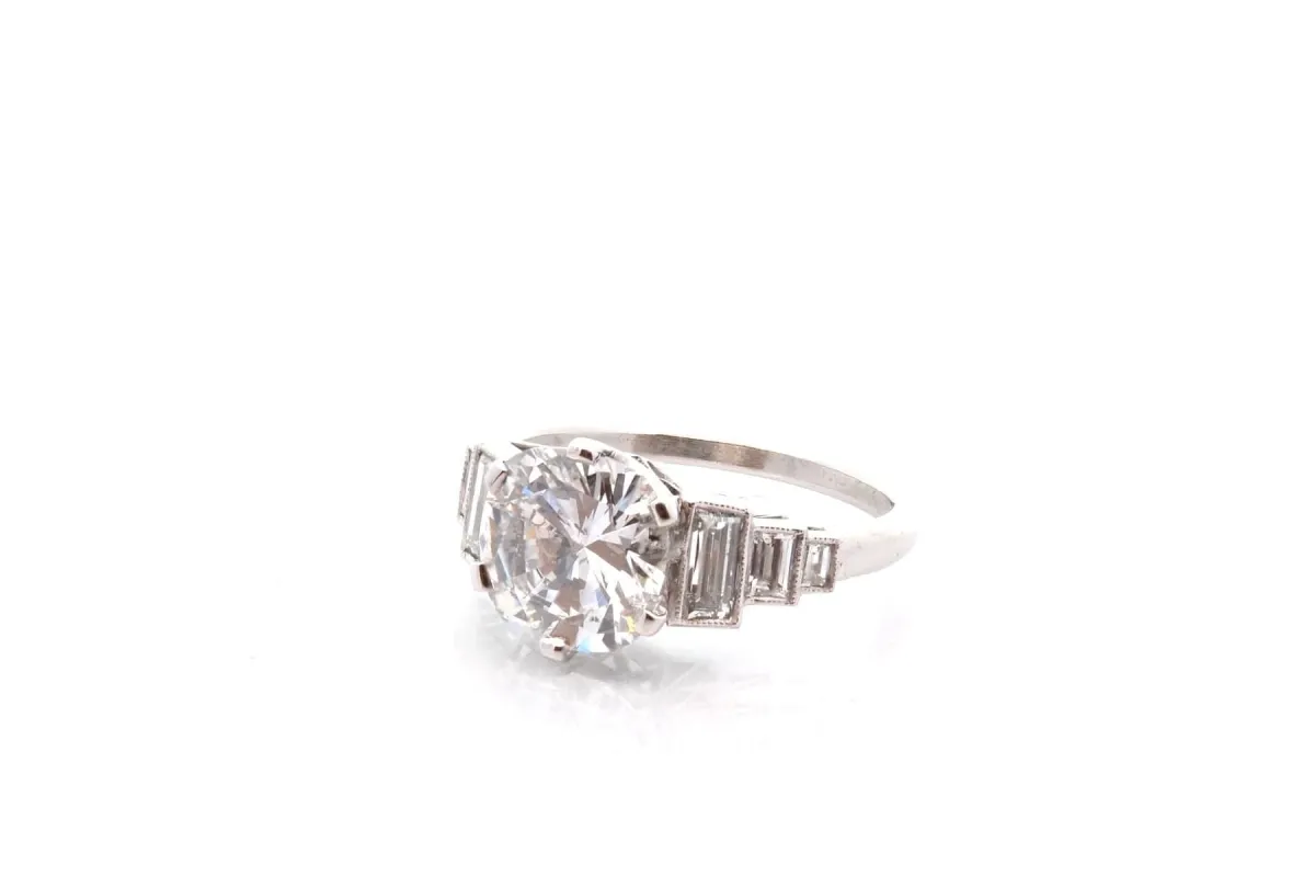 Bague diamant de 2,55cts G/P1 en platine sold by 58 Facettes