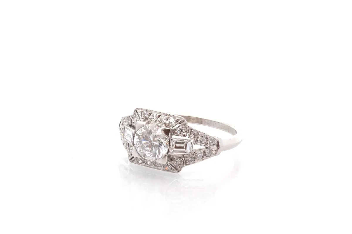 Bague art déco diamant de 0,85ct E/P1 sold by 58 Facettes