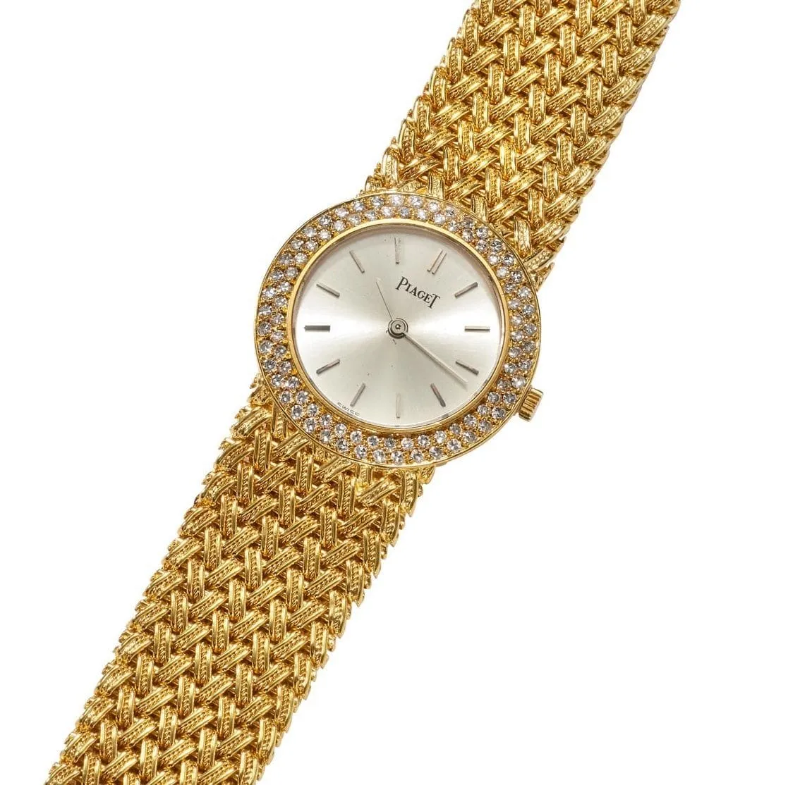 Montre Piaget vintage en or jaune et diamants sold by 58 Facettes