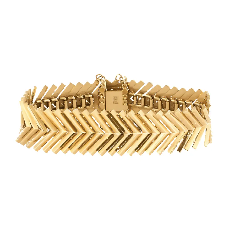 Bracelet en or jaune à motif de chevrons sold by 58 Facettes