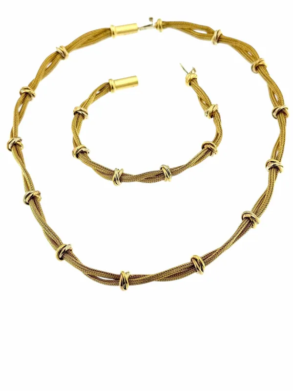 Ensemble italien de collier et de bracelet en maille d'or sold by 58 Facettes
