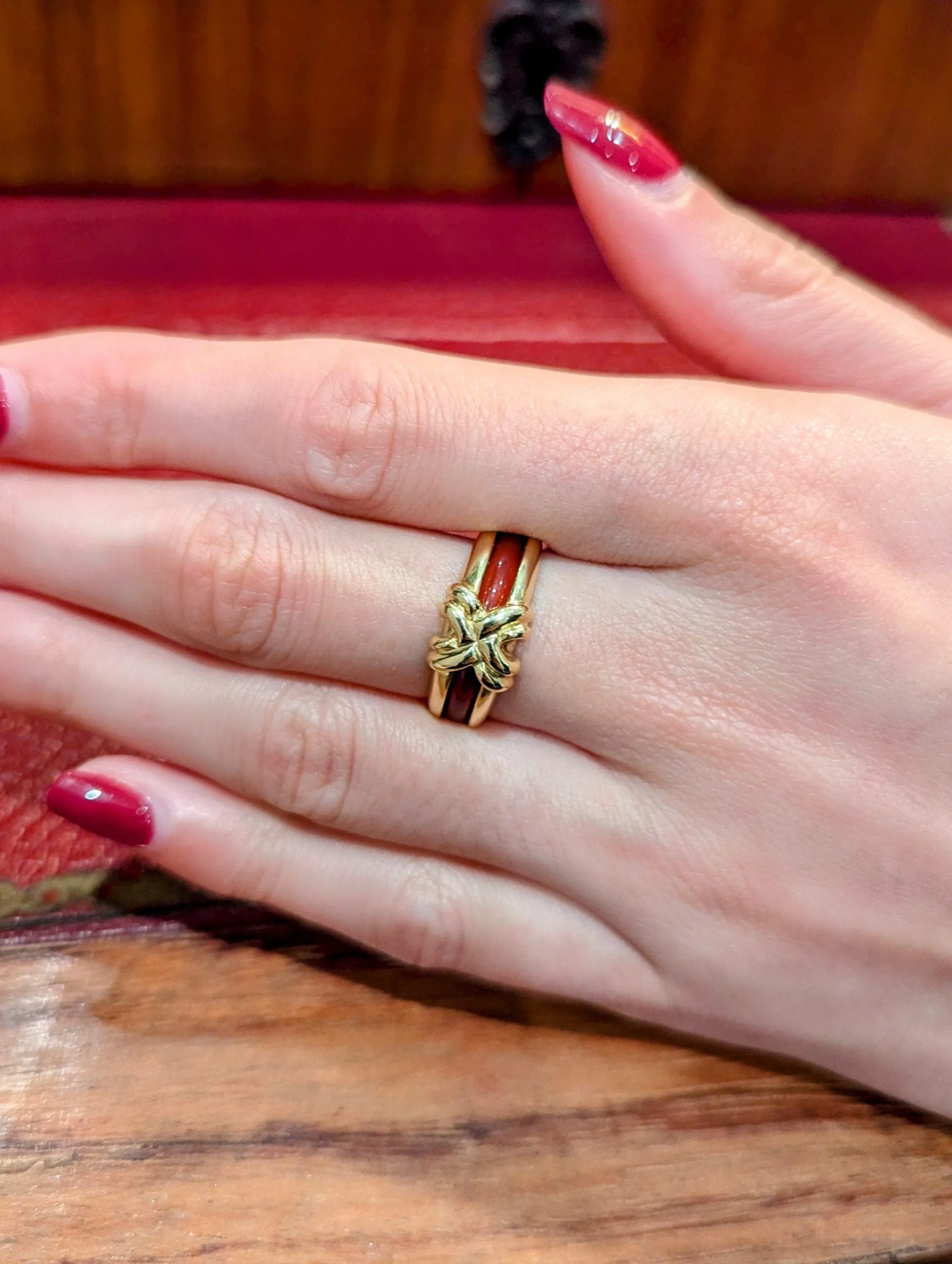 Bague modulable Sylvie Lambert en or jaune et résine multicolor sold by 58 Facettes product image thumbnail 2