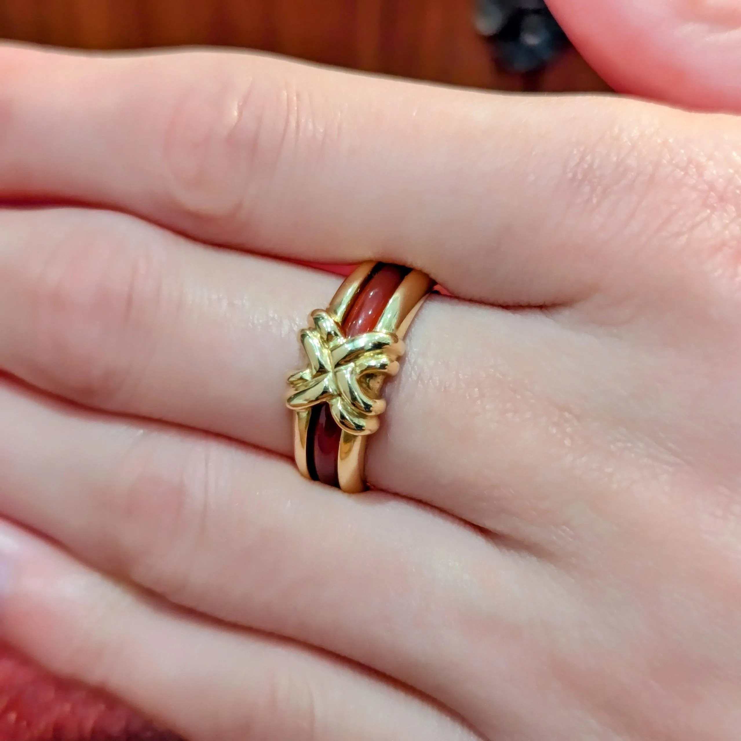 Bague modulable Sylvie Lambert en or jaune et résine multicolor sold by 58 Facettes product image thumbnail 3