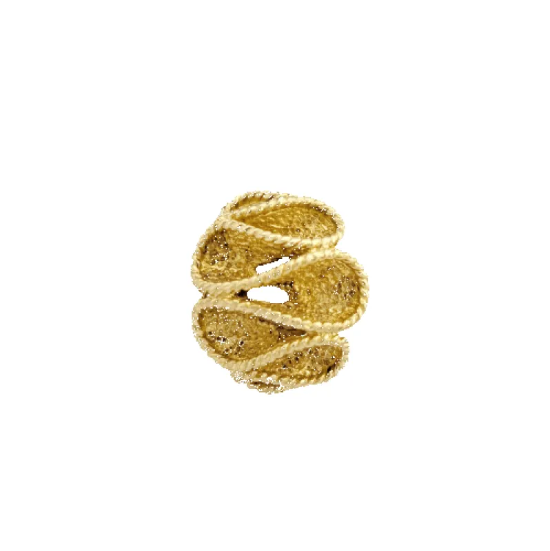 Bague en or jaune motif corde ondulante sold by 58 Facettes