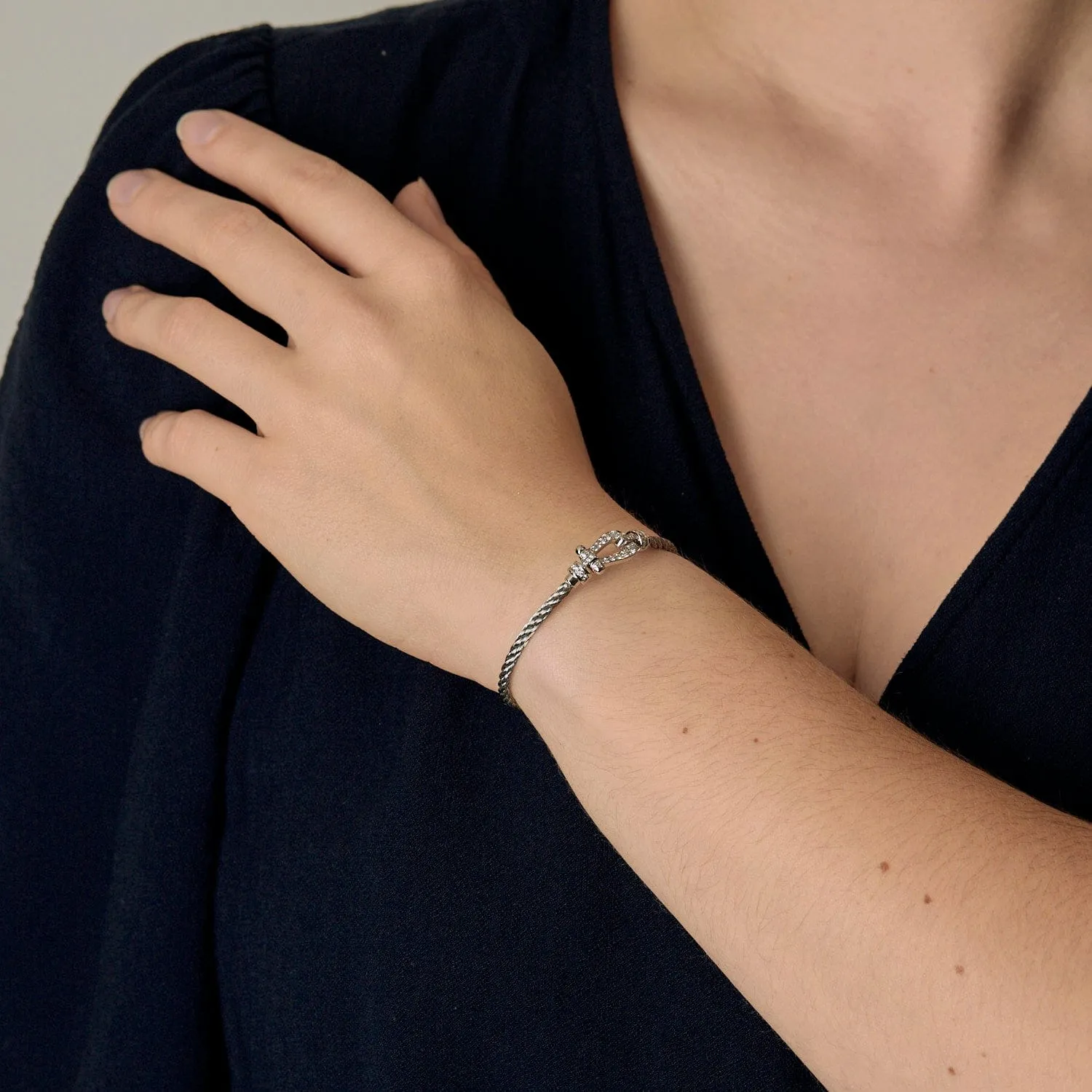 Fred - Force 10 - Mini modèle - Bracelet en or blanc, acier et diamants sold by 58 Facettes product image thumbnail 2