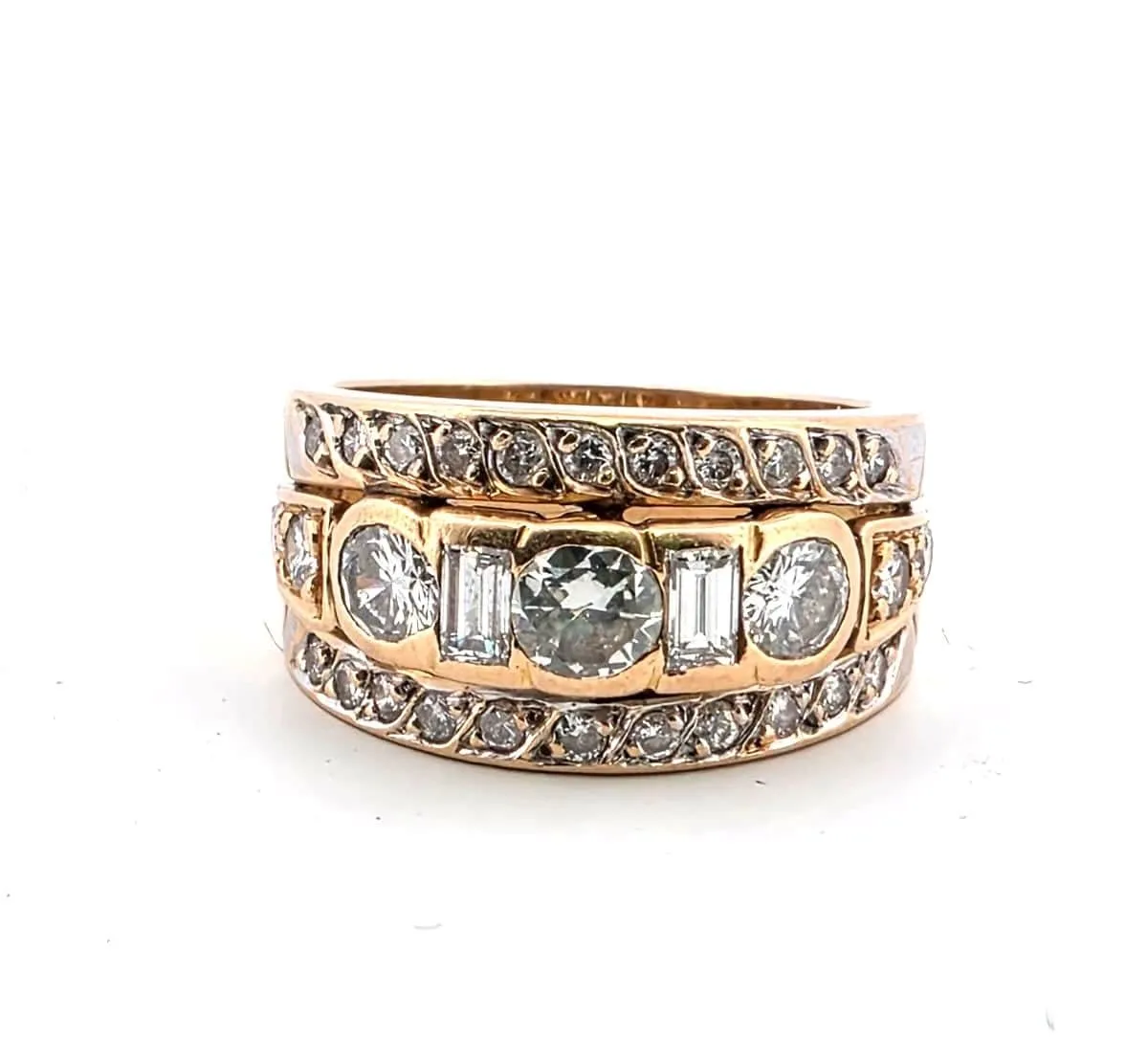 Bague en or jaune 18 carats avec diamants sold by 58 Facettes