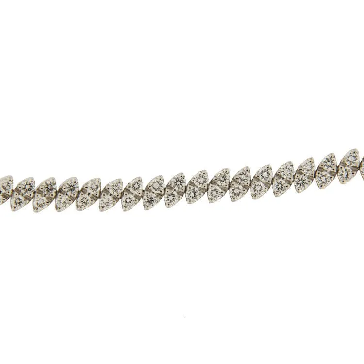 Bracelet tennis vintage en or blanc avec diamants 3,07 ct sold by 58 Facettes product image thumbnail 4