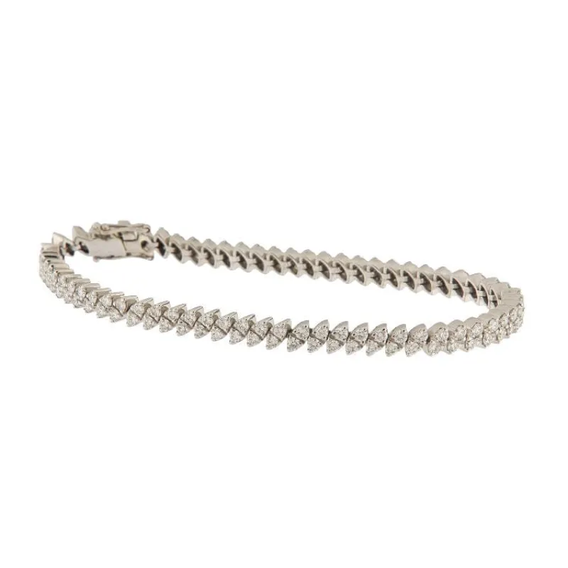 Bracelet tennis vintage en or blanc avec diamants 3,07 ct sold by 58 Facettes
