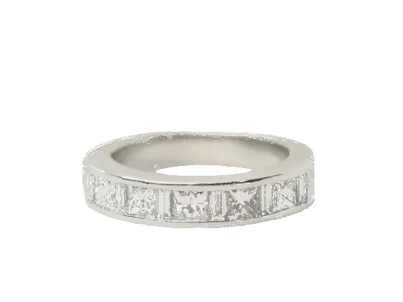 Demi alliance en or blanc et diamants 1.06cts sold by 58 Facettes