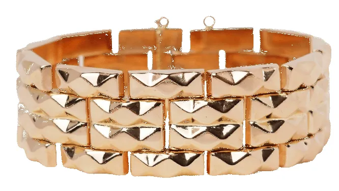 Bracelet tank années 1940 vintage en or rose sold by 58 Facettes