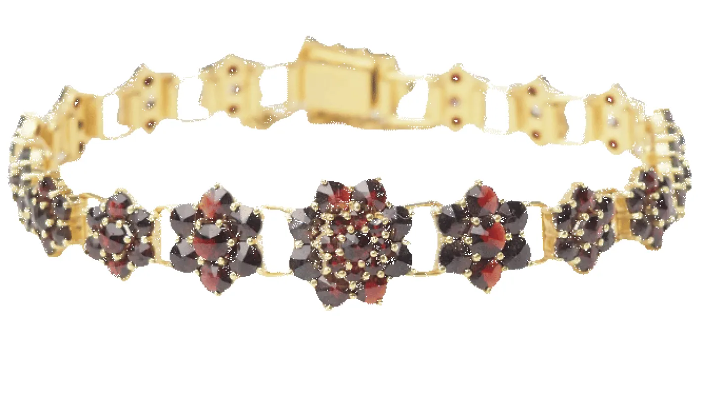 Bracelet vintage en or jaune et grenat sold by 58 Facettes