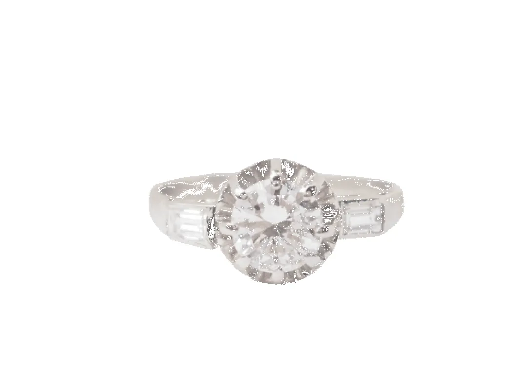 Bague solitaire en Platine et diamant sold by 58 Facettes