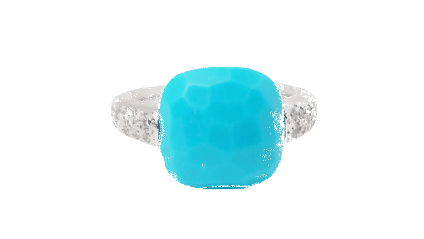 Bague Pomellato Capri en or blanc, Turquoise et diamants sold by 58 Facettes