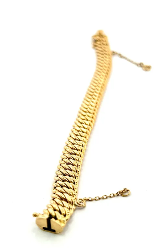 Bracelet maille américaine largeur 10 mm or jaune 18 carats sold by 58 Facettes