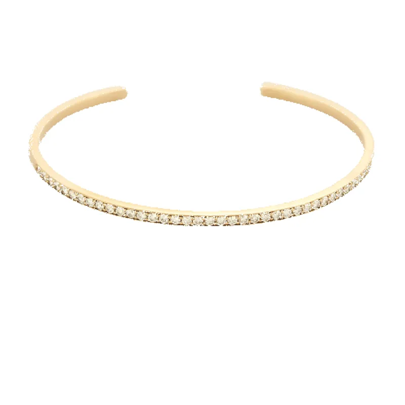 Bracelet jonc ouvert en or jaune et diamants sold by 58 Facettes