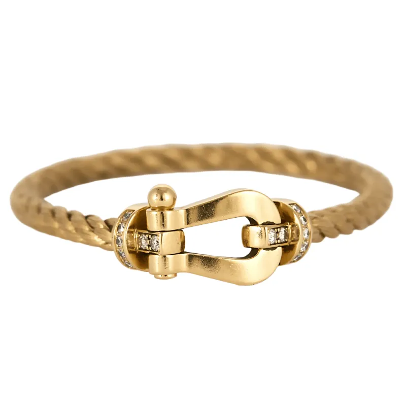 FRED - FORCE 10 - Grand Modèle - Bracelet en or jaune et diamants sold by 58 Facettes