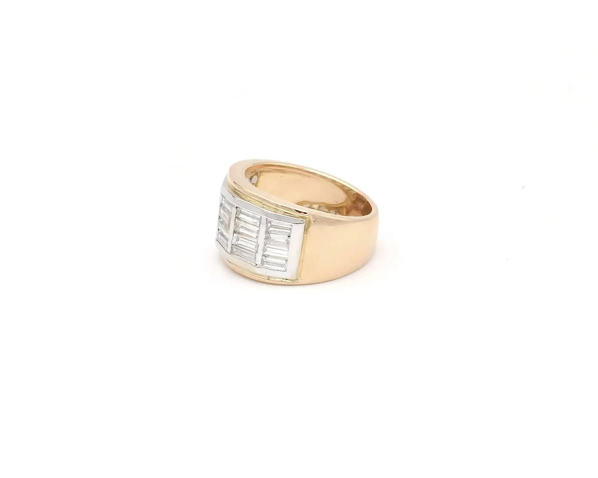 Bague en or rose et or blanc 18 ct avec diamants taille baguette 2,40 ct sold by 58 Facettes product image thumbnail 2