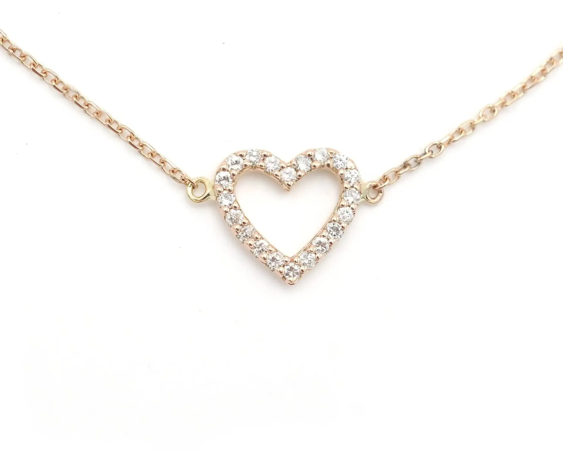 Bracelet en or rose avec pendentif cœur et diamants sold by 58 Facettes product image thumbnail 2