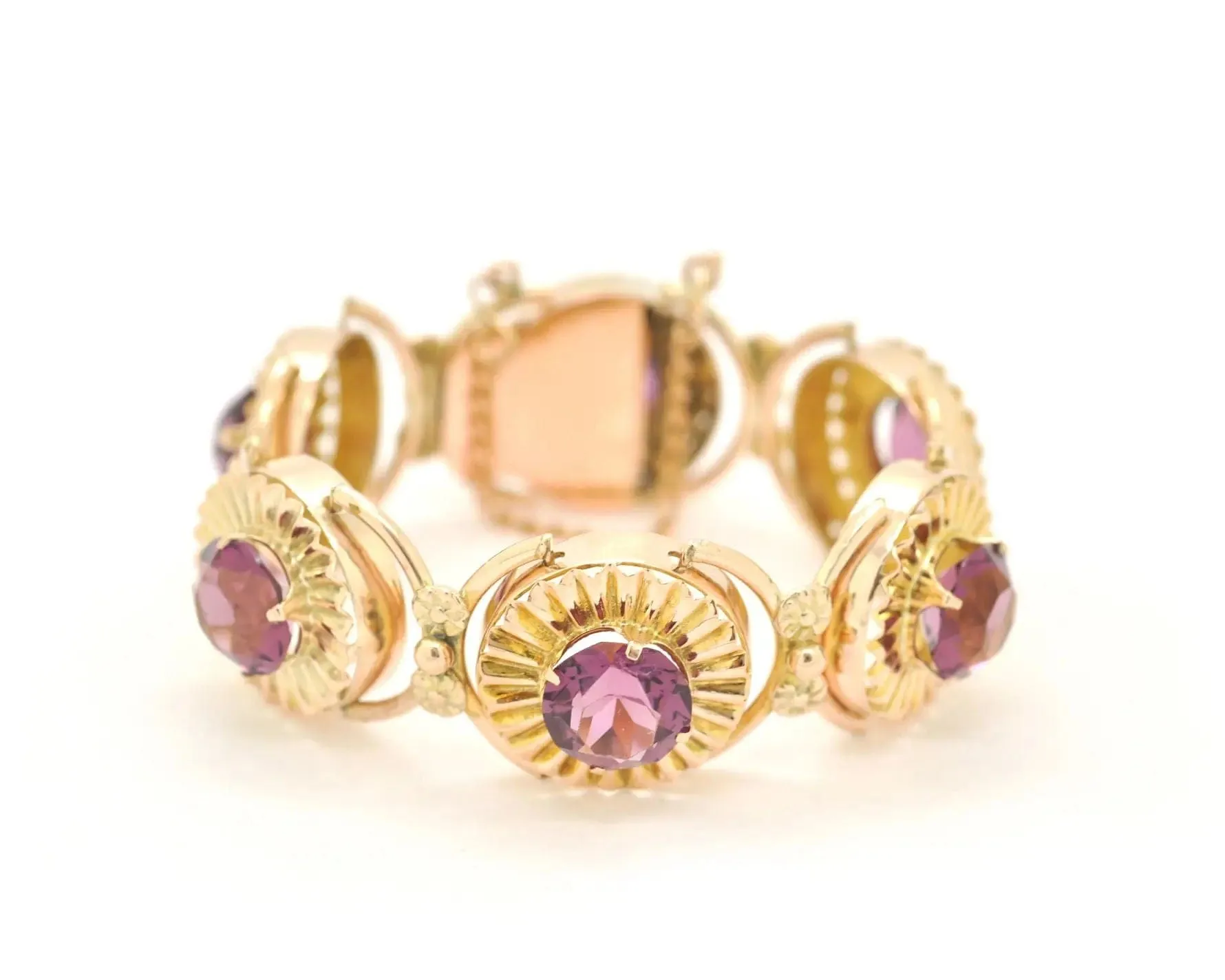 Bracelet vintage en or 8 carats et quartz violet sold by 58 Facettes product image thumbnail 2