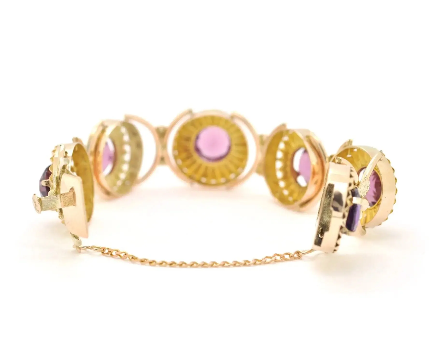 Bracelet vintage en or 8 carats et quartz violet sold by 58 Facettes product image thumbnail 3