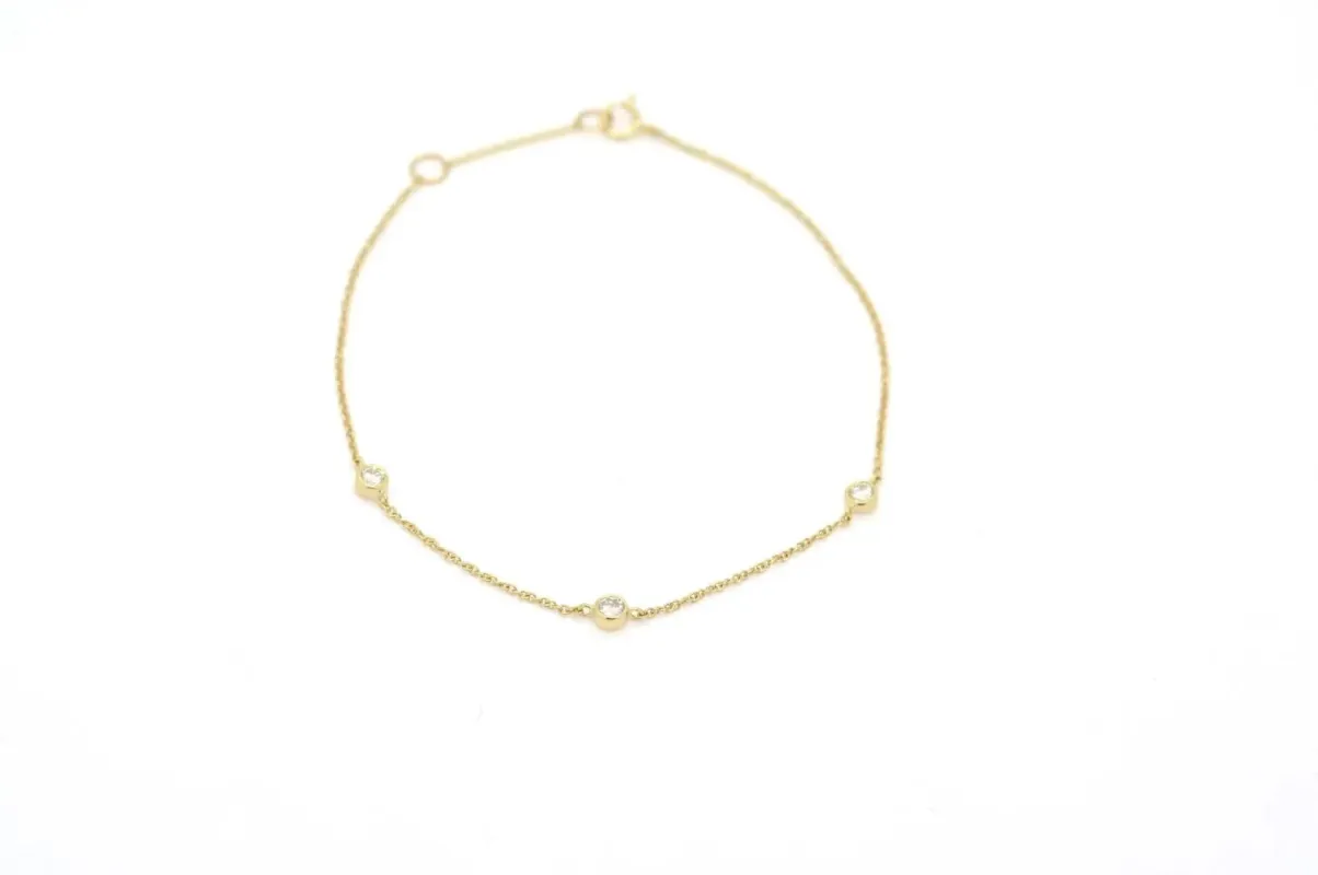 Bracelet en or jaune serti de diamants de 0,12 ct sold by 58 Facettes