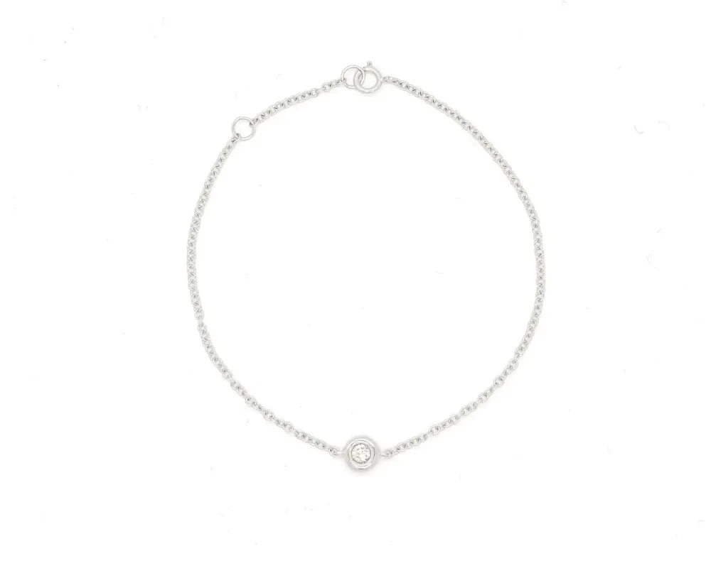 Bracelet en or blanc avec diamant de 0,05 ct sold by 58 Facettes