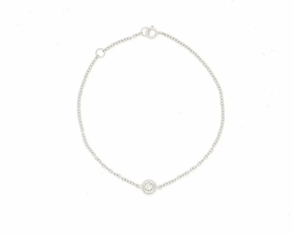 Bracelet en or blanc avec diamant de 0,08 ct sold by 58 Facettes