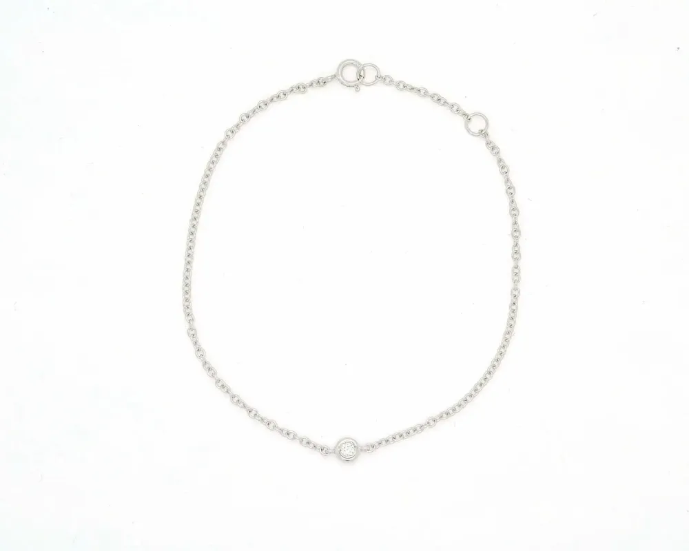 Bracelet en or blanc avec diamant de 0,03 ct sold by 58 Facettes