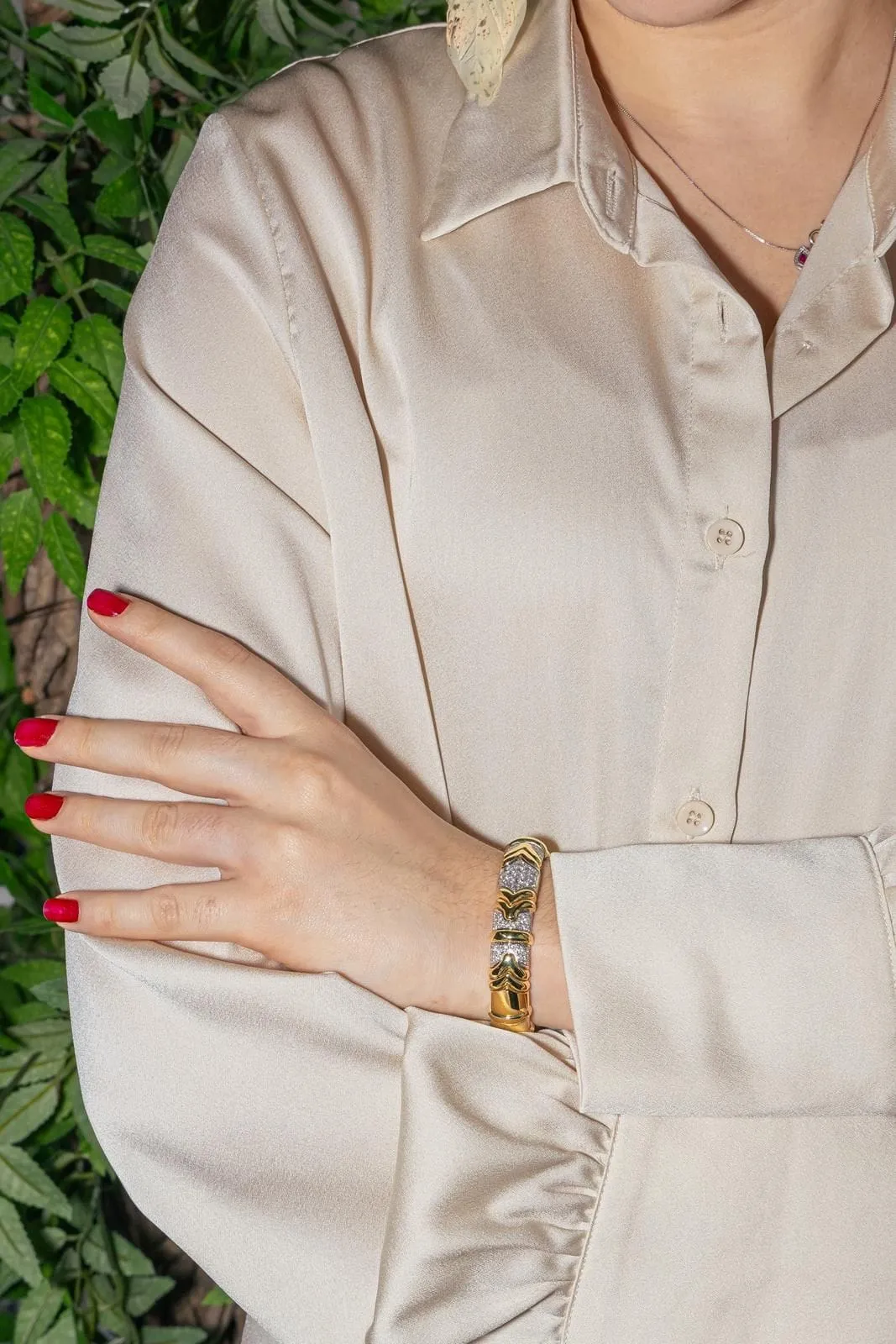 Bracelet Jonc Or jaune, Or blanc Diamant sold by 58 Facettes product image thumbnail 2