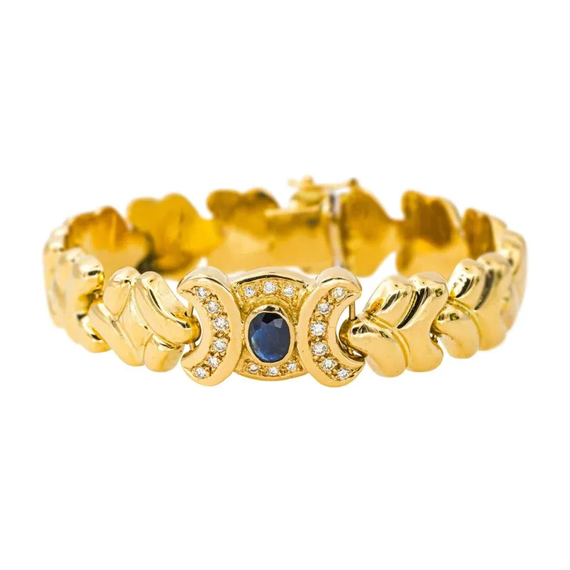 Bracelet Or jaune Saphir, Diamant sold by 58 Facettes