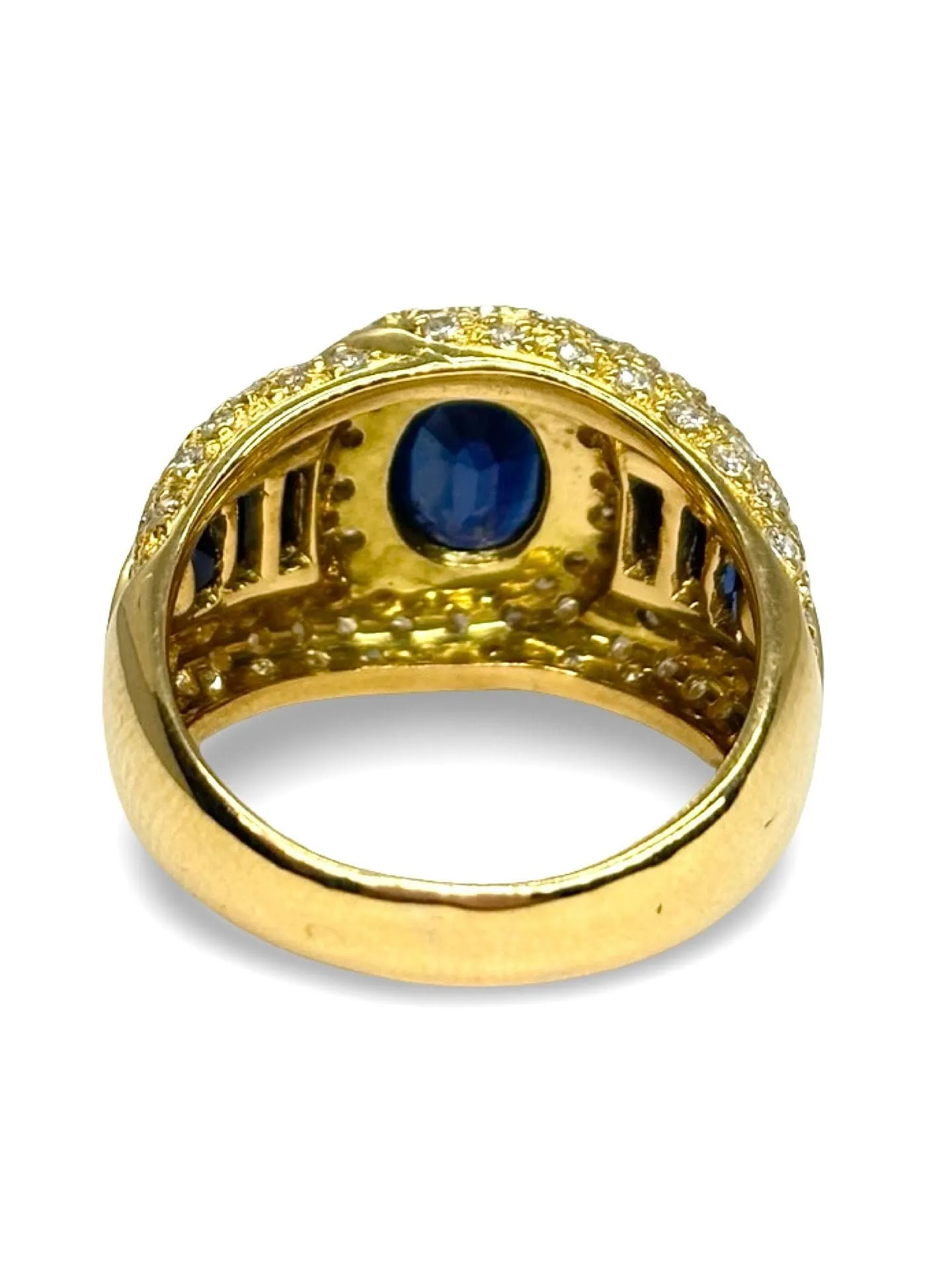 Bague or jaune saphir 2,5 ct et diamants 1 ct sold by 58 Facettes product image thumbnail 5