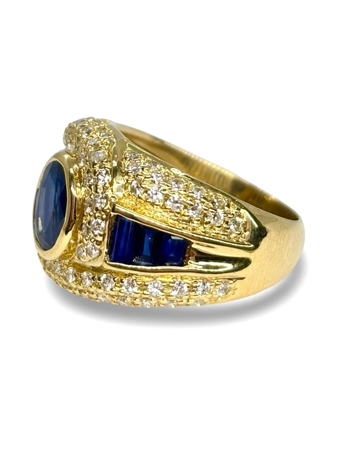 Bague or jaune saphir 2,5 ct et diamants 1 ct sold by 58 Facettes product image thumbnail 3