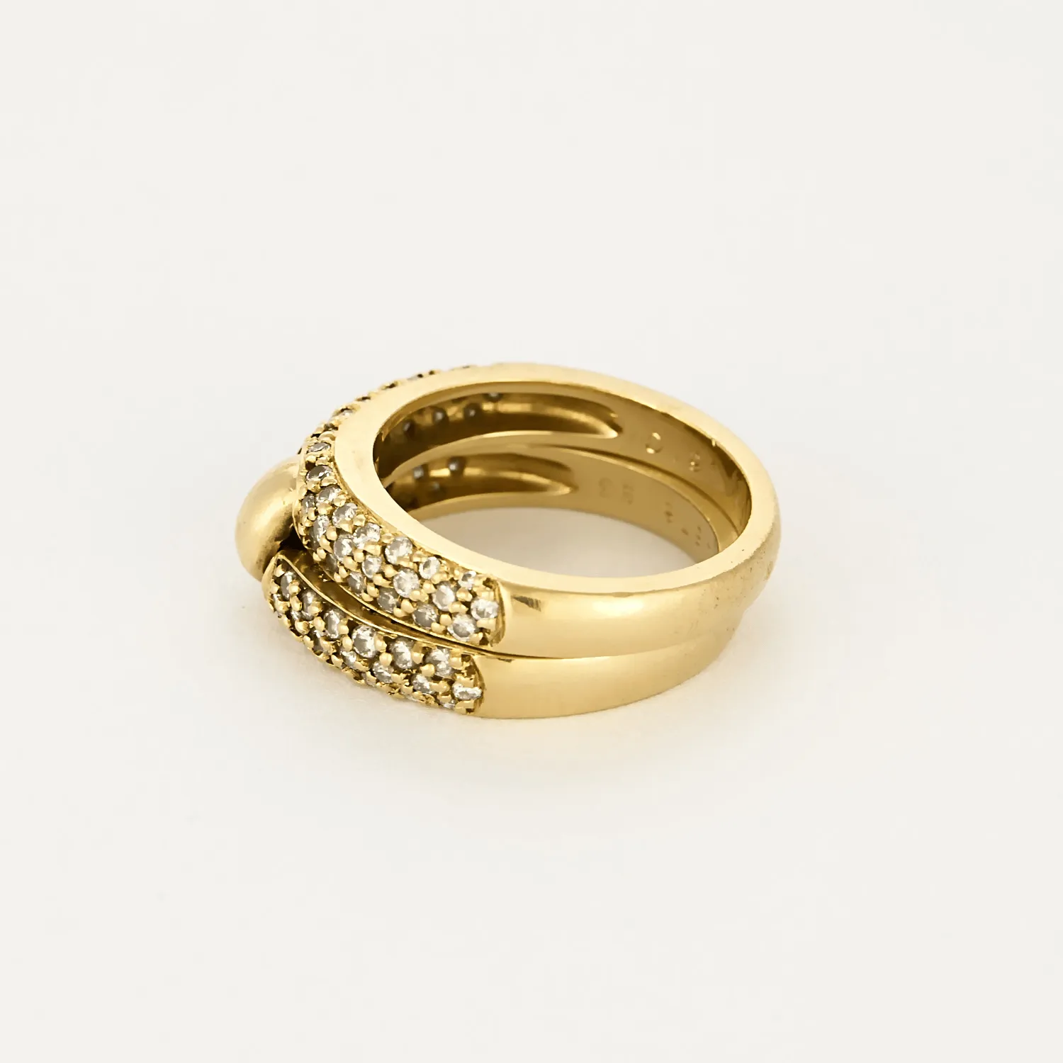 A. ROUVRE - Bague double anneaux en or jaune et diamants sold by 58 Facettes product image thumbnail 4