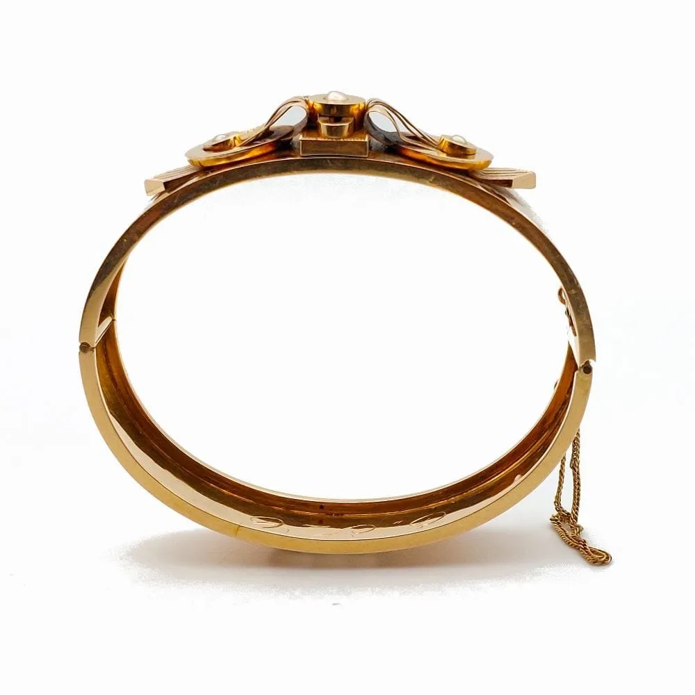 Bracelet Napoléon III "boucle" or jaune, perles - Vers 1860-1870 sold by 58 Facettes product image thumbnail 4