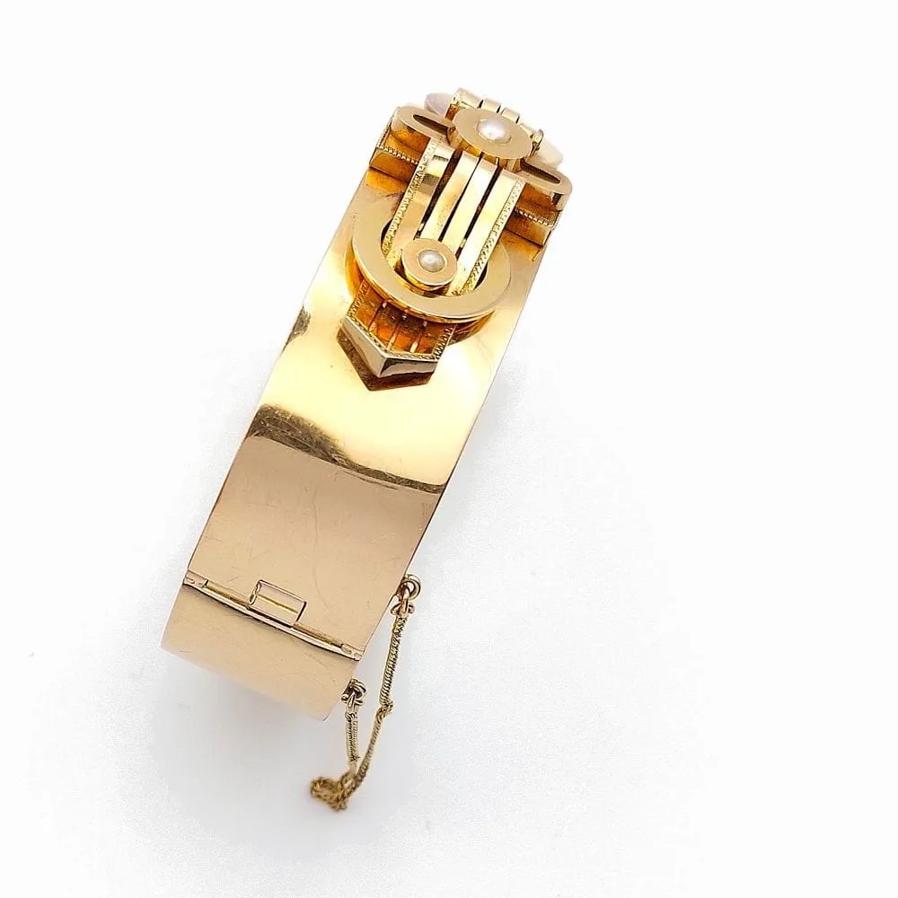 Bracelet Napoléon III "boucle" or jaune, perles - Vers 1860-1870 sold by 58 Facettes product image thumbnail 5