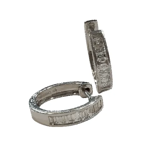 Boucles d'oreilles créoles or blanc et diamants sold by 58 Facettes