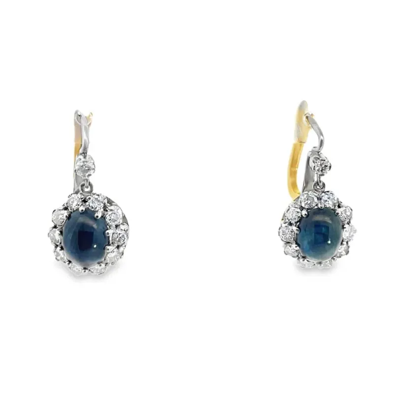 Timeless gold and platinum Sapphire and Diamond Earrings sold by 58 Facettes