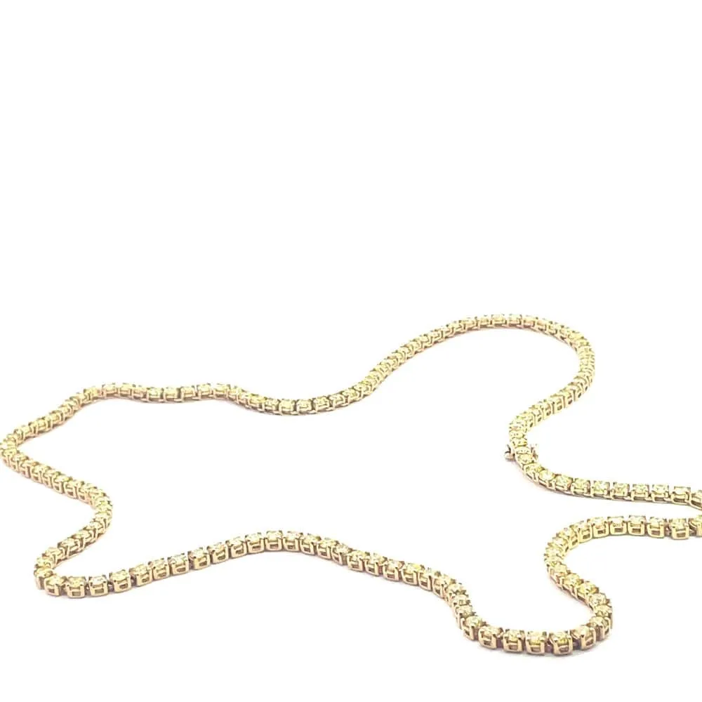 Yellow gold Tennis Necklace with Fancy-Yellow Diamonds sold by 58 Facettes product image thumbnail 5