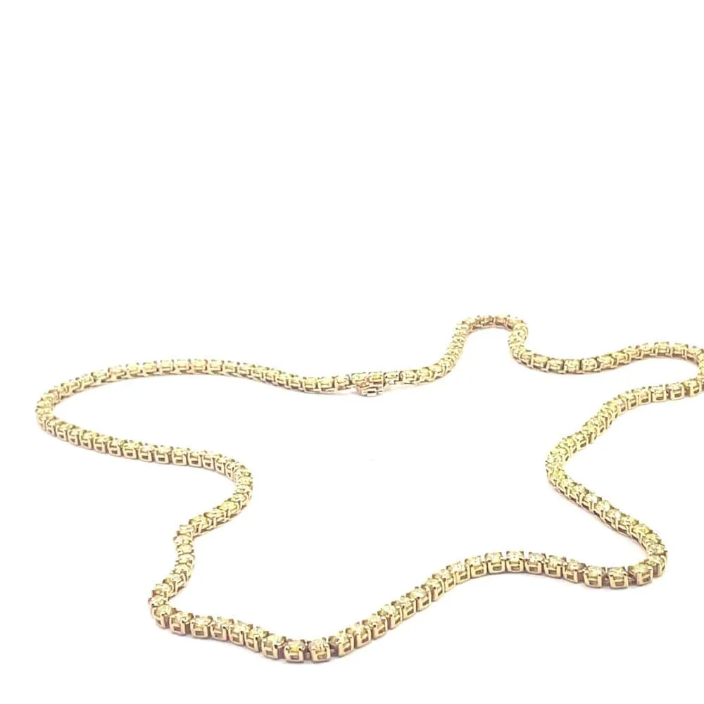 Yellow gold Tennis Necklace with Fancy-Yellow Diamonds sold by 58 Facettes product image thumbnail 2