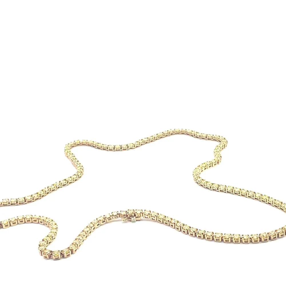 Yellow gold Tennis Necklace with Fancy-Yellow Diamonds sold by 58 Facettes product image thumbnail 3