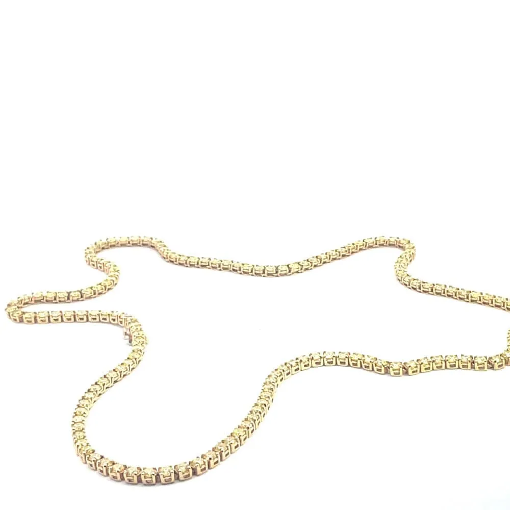 Yellow gold Tennis Necklace with Fancy-Yellow Diamonds sold by 58 Facettes product image thumbnail 4