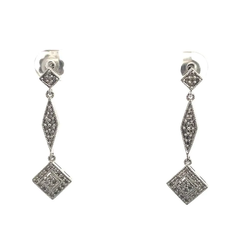 Geometric Diamond Drop Earrings sold by 58 Facettes product image thumbnail 5