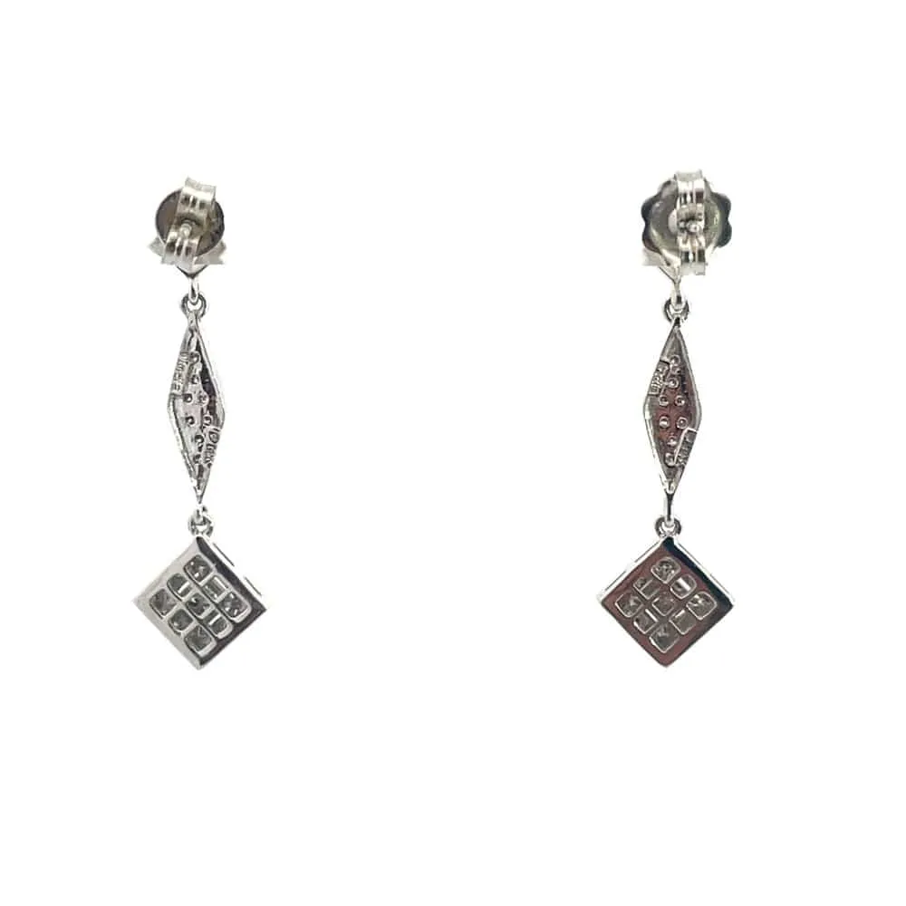 Geometric Diamond Drop Earrings sold by 58 Facettes product image thumbnail 2