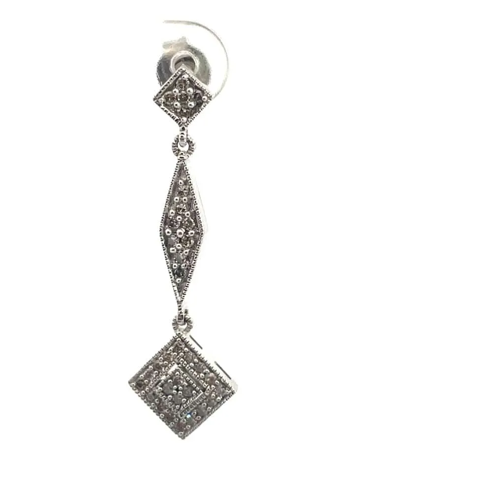 Geometric Diamond Drop Earrings sold by 58 Facettes product image thumbnail 4