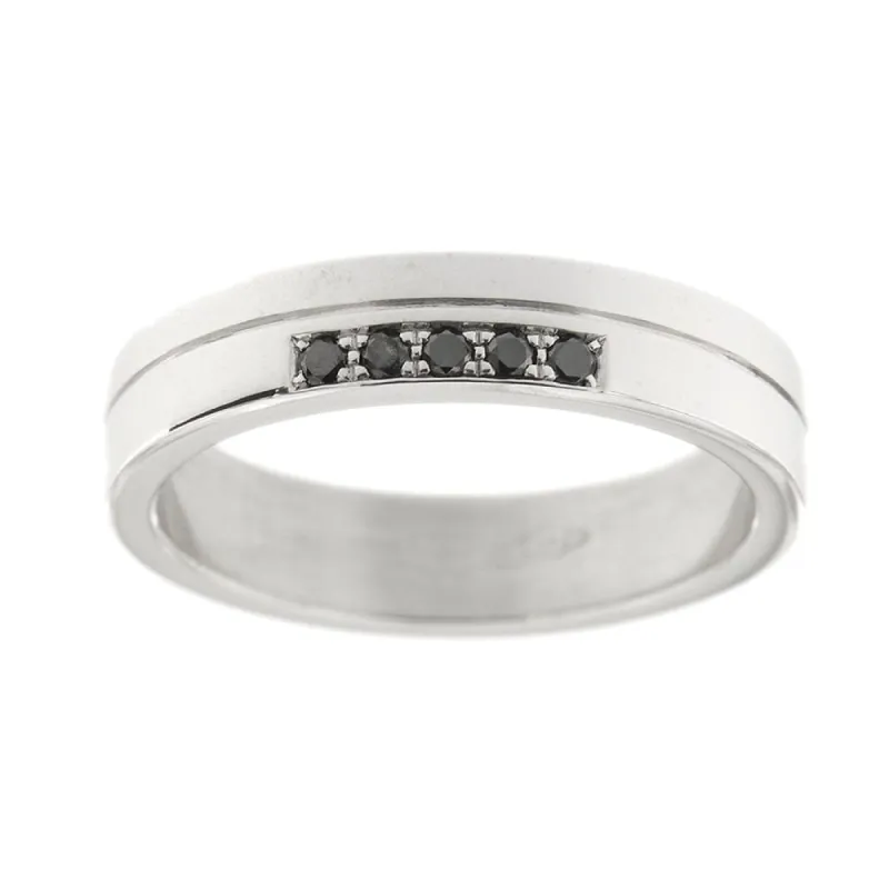 Alliance avec diamants noirs sold by 58 Facettes