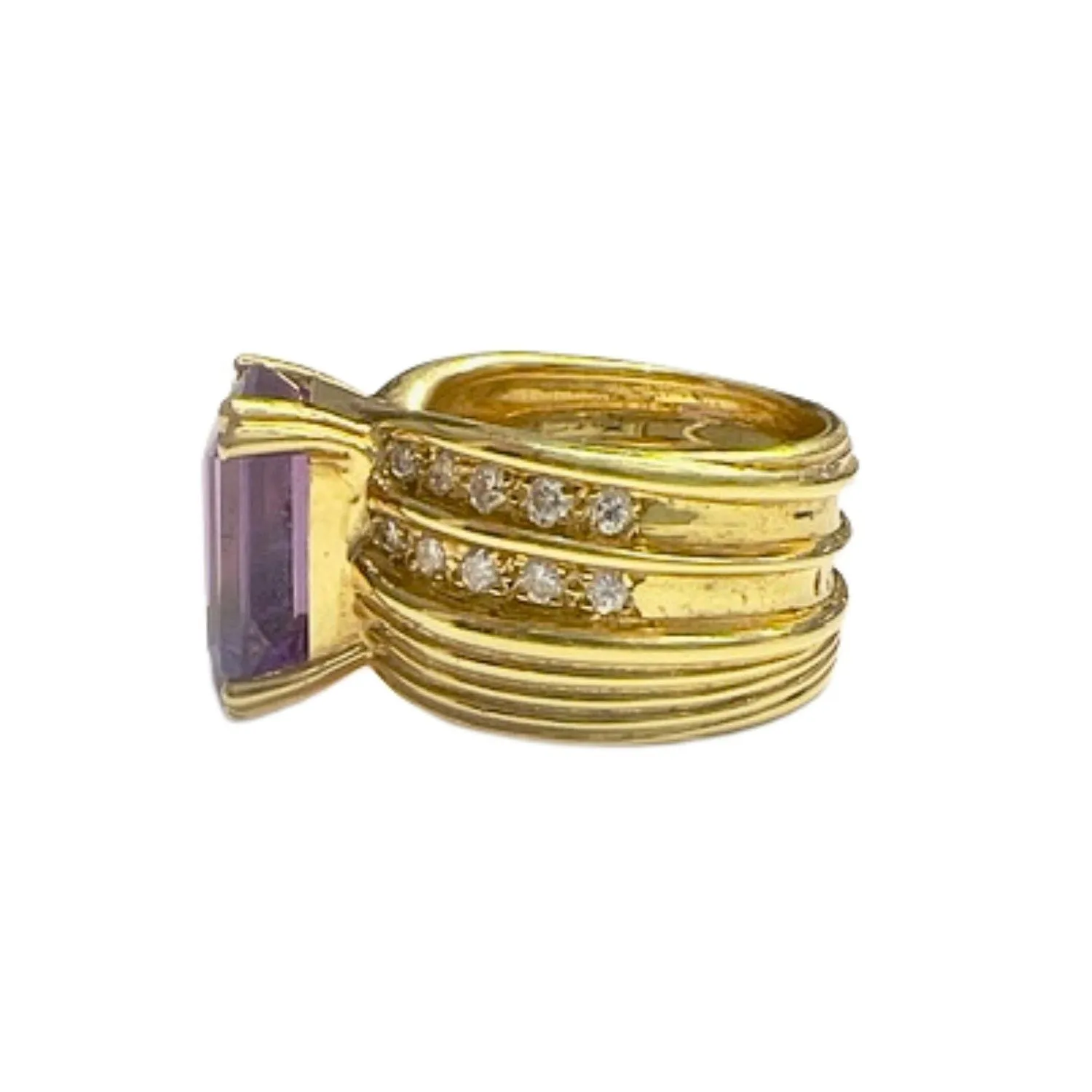 Bague en or avec diamants et améthytes sold by 58 Facettes product image thumbnail 3