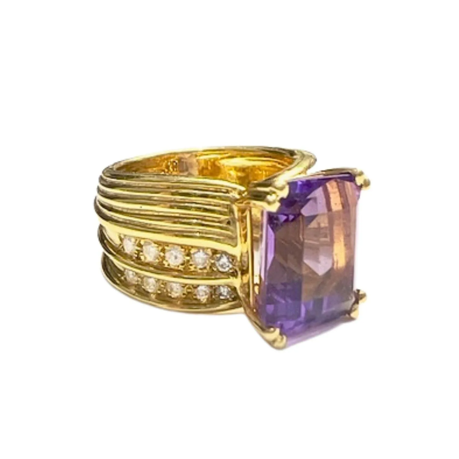 Bague en or avec diamants et améthytes sold by 58 Facettes product image thumbnail 4